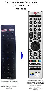 Controle Remoto Compatível JVC smart TV FBT2553