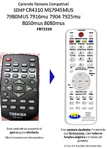 Controle Remoto Compatível Semp CR4310 MS7945 7980 8050 8080 FBT2310