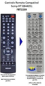 Controle Remoto Compatível SEMP XB4351 DVD3340 FBT2239