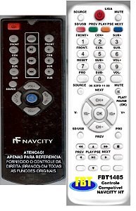 Controle Remoto Compatível Navicity Home Ns5100 FBT1485