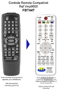 Controle Remoto Compatível Videokê RAF VMP9000 FBT447