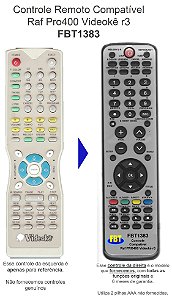 Controle Remoto Compatível RAF Videokê PRO 400 Vermelho FBT1383