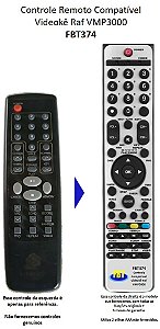 Controle Remoto Compatível RAF Videokê Vmp 3000 FBT374
