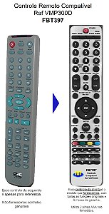 Controle Remoto Compatível RAF Videokê Vmp 300D FBT397