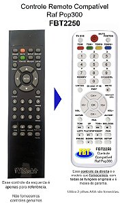 Controle Remoto Compatível RAF Videokê POP 300 FBT2250