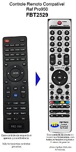 Controle Remoto Compatível RAF Videokê PRO 950 FBT2529