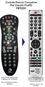 Controle Remoto Compatível RAF KARAOKE PRO 850 FBT2231