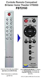 Controle Remoto Compatível Home Theater HT 6000 Britânia FBT2160