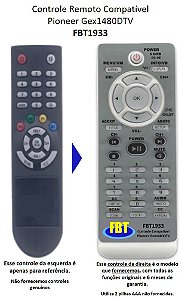 Controle Remoto Compatível Pioneer Recep Gex 1480dtv 10 FBT1933