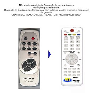 Controle Remoto Compatível Philco Britania Ht5000a FBT2284