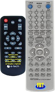 Controle Remoto Compatível TV Digital Automotiva E-TECH ISDBT FBT2286