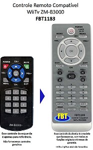 Controle Remoto Compatível Zinwell WiiTV Zm-b3000 ISDB-T Dig TV Auto FBT1183