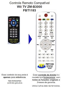 Controle Remoto Compatível Zinwell WiiTV Zm-b3000 ISDB-T Dig TV Auto FBT1183