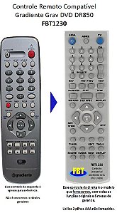 Controle Remoto Compatível Gravador Gradiente DVD DR850 FBT1230