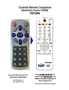 Controle Remoto Compatível Interface Multimidia Caska CN926 FBT2298