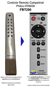 Controle Remoto Compatível - Philco Britania Ht6000 Pht500 Fbt290