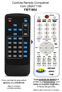 Controle Remoto Compatível Lbsat Lbcr1100 Tv Dig Automot 2 FBT1804