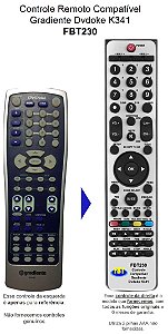 Controle Remoto Compatível - Gradiente DVD Karaokê Gradiente K341 FBT230