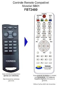 Controle Remoto Compatível Mondial - Soundbar Sb01 Sb02 - FBT2480