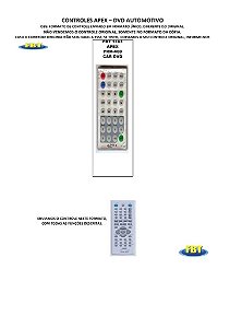 Controle Remoto Compatível - Dvd Automotivo AguiaPower Apex Digital Ar70 BBuster Black Bear Blockbooster Bravox Cyber Cybersound Daewoo Digistar Dsw Fisrtline GoTo GT