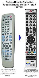 Controle Compatível LG Lh-d6530a D6235A & Gradiente HTS520 FBT722