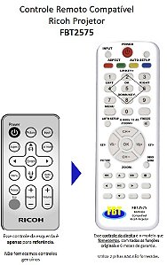 Controle Remoto Compatível RICOH projetor 1306X FBT2575