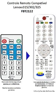 Controle Compatível para Caixa Amplificada Lenoxx CA315 FBT2122
