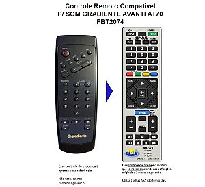 Controle Compatível para aparelho de som Gradiente AT70 AT80 FBT2074