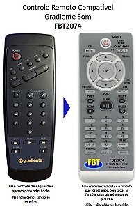 Controle Compatível para aparelho de som Gradiente AT70 AT80 FBT2074