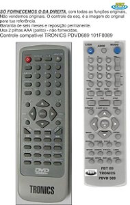 Controle Compatível Tronics Pdvd 689 Fbt 89