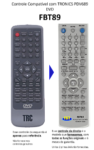 Controle Compatível Com Tronics Pdvd 689 Fbt 89