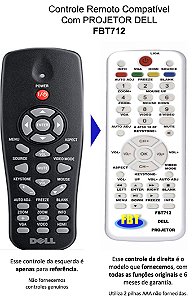 Controle Remoto Compatível - Dell Projetor DATASHOW 1610hd-1210s-3500-1510x - FBT712