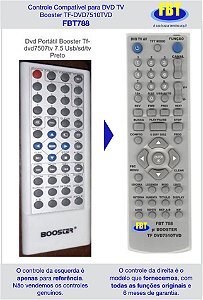 Controle Compatível para DVD TV Booster TF-DVD7510TVD FBT788