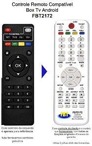 Controle Compatível para Android TV Box 5432WQ CT-2016 IPTV 4K TVBOXS805 PRO4K FBT2172