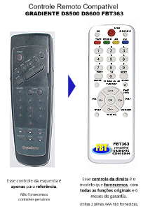 Controle Compatível para Som Gradiente DS500 DS600 FBT363
