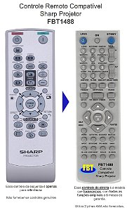 Controle Compatível para Projetor Sharp XR30 32S 32X 55 PG F212X F312X FBT1488