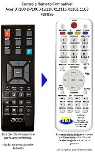 Controle Compatível para Projetor Acer DT100 DP100 X1161 X1163 X1211 FBT856
