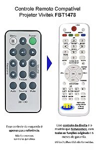 Controle Compatível para Projetor Vivitek D5xx & D8xx FBT1478