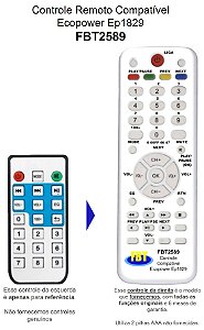Controle Compatível para Caixa Amplificada EcoPower EP1829 FBT2589