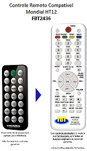 Controle Compatível para HT Mondial Home Theater HT-12 FBT2436