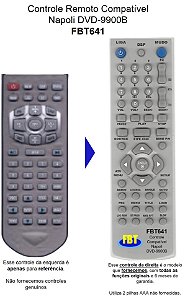 Controle Compatível para DVD Automotivo Napoli DVD-9900B NPL9901 9975 DVD/TV 7780GPS BT 7780GPS FBT641