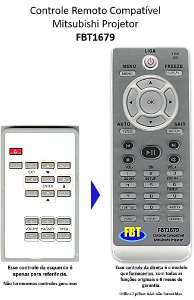 Controle Compatível Mitsubishi Projetor FBT1679