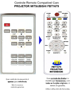 Controle Compatível Mitsubishi Projetor FBT1679