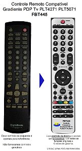 Controle Compatível para TV Plasma Gradiente PL4271 PL5071 CRL2737 FBT445