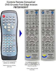 Controle Compatível para DVD Encosto Ford Edge Invision - FBT2616/2617