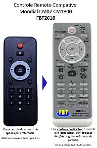 Controle Compatível Mondial CM7 FRAHM Mutil CM1800 FBT2610