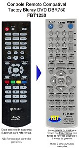 Controle Remoto Compatível para Bluray TecToy DBR750 FBT1250