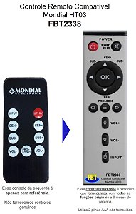 Controle Compatível Mondial Ht03 Fbt2338