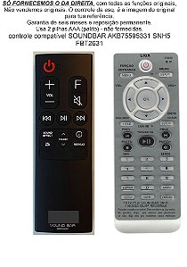 Controle Compatível Soundbar AKB75595331 SNH5 FBT2631