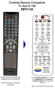 Controle Compatível Aiko TV Plasma E-180/ FP-PL4240/ FP-PL4281/L FBT1155